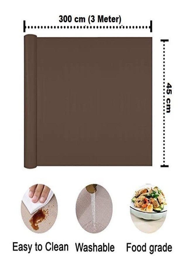 إيلاستبرو حصيرة/غطاء ElastPro (45 سم × 3 م) من مادة EVA الغذائية قابلة للغسل ومضادة للانزلاق للثلاجة، وبطانة الرفوف، والطاولة، وحصيرة درج المطبخ (نسيج منقط دائري، بني قهوة) - Image 2